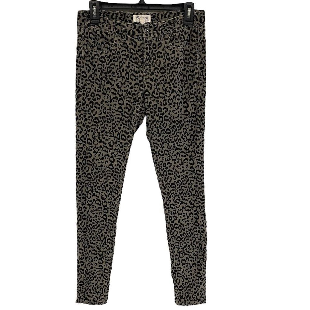 Madewell Corduroy Leopard Print Pant Women’s 28x32 Mid Rise Skinny Leg Stretch
